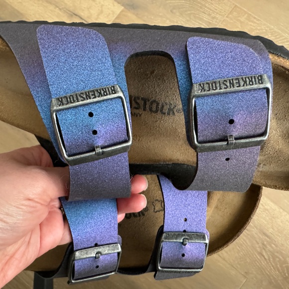 Iridescent Birkenstock Sandals Gem Purple / Blue / Violet Metallic - Picture 8 of 9